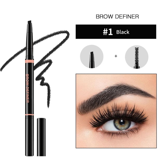 Crayon à Sourcils Triangulaire Pointu 0.2G Imperméable Résistant à la Transpiration Anti-Bavure Facile à Nettoyer Application Lisse Style Naturel pour Maquillage Quotidien