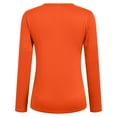 thumbnail image 6 of idosla Women's Boat Neck Tops Long Sleeve Shirts Casual Fitted Tee Shirts Solid Color Fall Basic Clothes (Orange, XL), 6 of 6