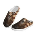 thumbnail image 2 of Fotbe Deer American Flag Wall Pattern Women's Fuzzy Curly Fur Memory Foam Loafer Slippers Indoor Outdoor Slippers Winter Home Shoes-37/38, 2 of 7