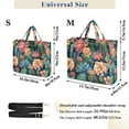 thumbnail image 3 of Plants Flowers Cactus Corduroy Tote Bag Handbag Large Messenger Bag Shoulder Crossbody Zipper Bag Purse, 3 of 8