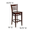 thumbnail image 5 of Flash Furniture HERCULES Series Ladder Back Mahogany Wood Restaurant Barstool, 5 of 11