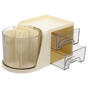OULII 1Set Organisateur de bureau rectangulaire en plastique jaune pour l'organisation d'approvisionnement de bureau