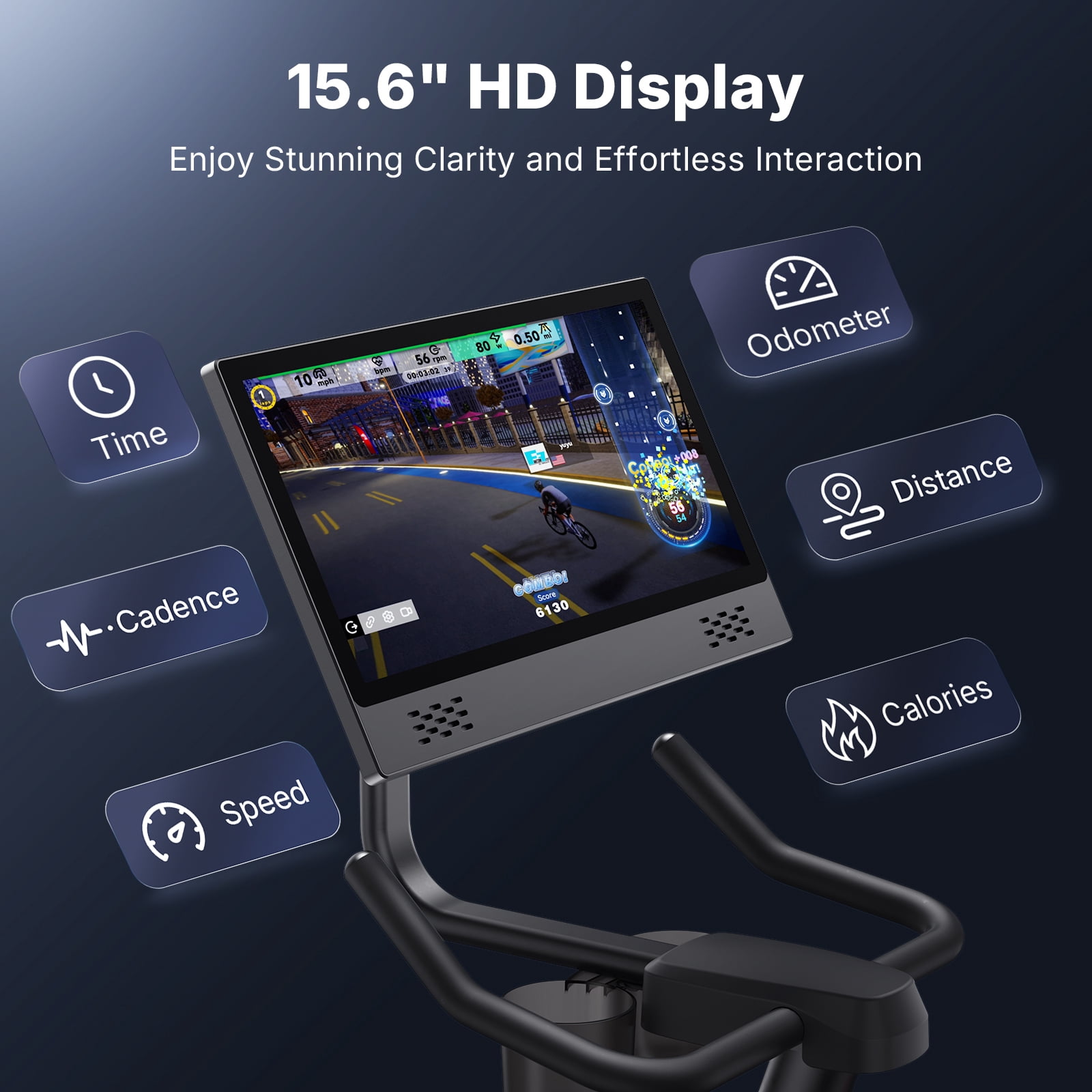 MERACH Stationary Exercise Bike with 1080P HD screen Low Noise for Indoor Workout Cycling Bike with 330lbs Weight Capacity Flywheel Weight 40lbs