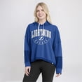 thumbnail image 4 of Women's Fanatics Heather Blue Tampa Bay Lightning Lux Lounge Helmet Arch Pullover Hoodie, 4 of 7