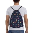 thumbnail image 2 of Kdxio Space Dinosaur Print Drawstring Backpack Bag,Waterproof Draw String Back Sack, Gym Drawstring Bags Swim Bag For Unisex, 2 of 9