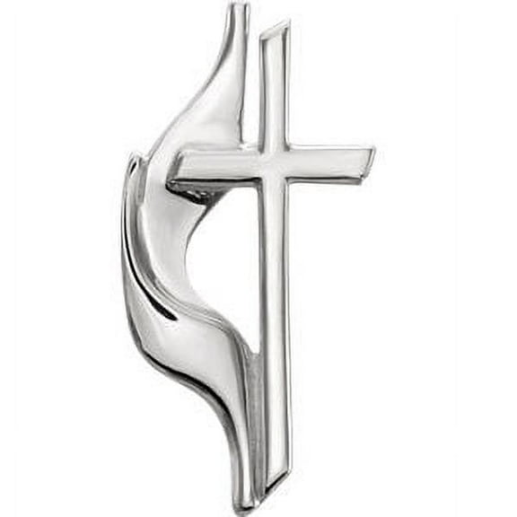 FB Jewels 925 Sterling Silver 19.00X10.00 mm Polished Methodist Cross Lapel Pin