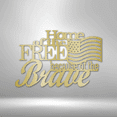 thumbnail image 2 of Home of the Free Steel Sign Laser Cut Powder Coated Home & Office Metal Wall Decor Multiple Sizes & Colors, 2 of 5