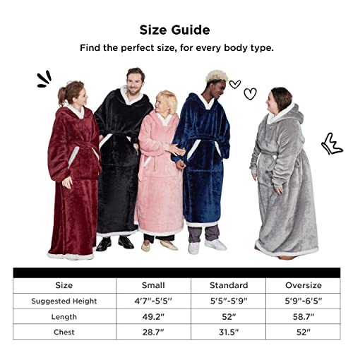 Bedsure Ovesized Wearable Blanket Hoodie, Long Sherpa Fleece Blanket  Sweatshirt, with Warm Big Hood, Side Split and Belt, Pink, Oversize -  Walmart.com