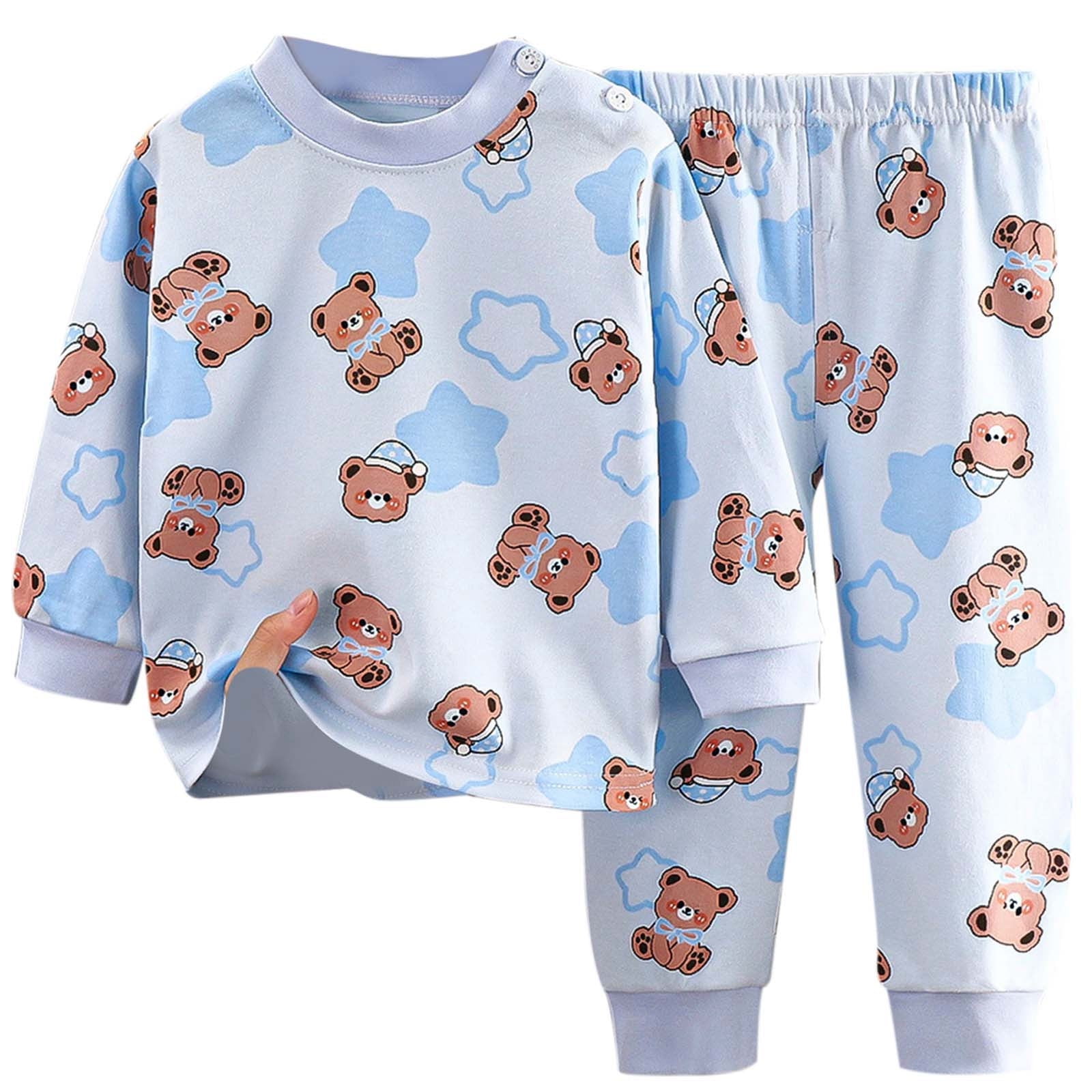 FhsagQ Pajamas Kids Pajamas Girls 10-12 Preppy Boy&Girls Pajamas