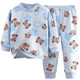 thumbnail image 2 of AWZXDE Boys Girls Pajamas Long Sleeve Comfort Suit Kids Toddler Children Soft Nightgown Set Sky Blue,2-3 Years, 2 of 3