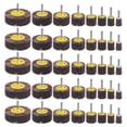 thumbnail image 1 of Juego de lijadora de ruedas abrasivas de 1/4" Rocaris, grano 80, ruedas de aletas de óxido de aluminio, rueda de lijado de forma cilíndrica, 8 tamaños, paquete de 40, 1 of 5