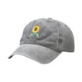thumbnail image 2 of Yubnlvae Unisex Washed Cotton Baseball Cap with Sunflower Embroidery - Vintage Style Uv Protection Hat for Outdoor Activities Under 5$, Grey, One Size, 2 of 7