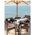 thumbnail image 2 of Outdoor Tablecloth with Umbrella Hole and Zipper, Black Christmas Square Table Cloth 60x60 Inch Waterproof Tablecloth, Xmas Elk Tree Snowflake Forest Picnic Table Cover for Patio Camping, 2 of 7