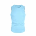 thumbnail image 4 of WIZUTIZ Men's Lightweight Casual Tank Top Crew Neck Mesh Fabric Quick Dry Breathable Sleeveless T-Shirt Ideal for Running, Gym and Summer Outdoor Activities, 4 of 5