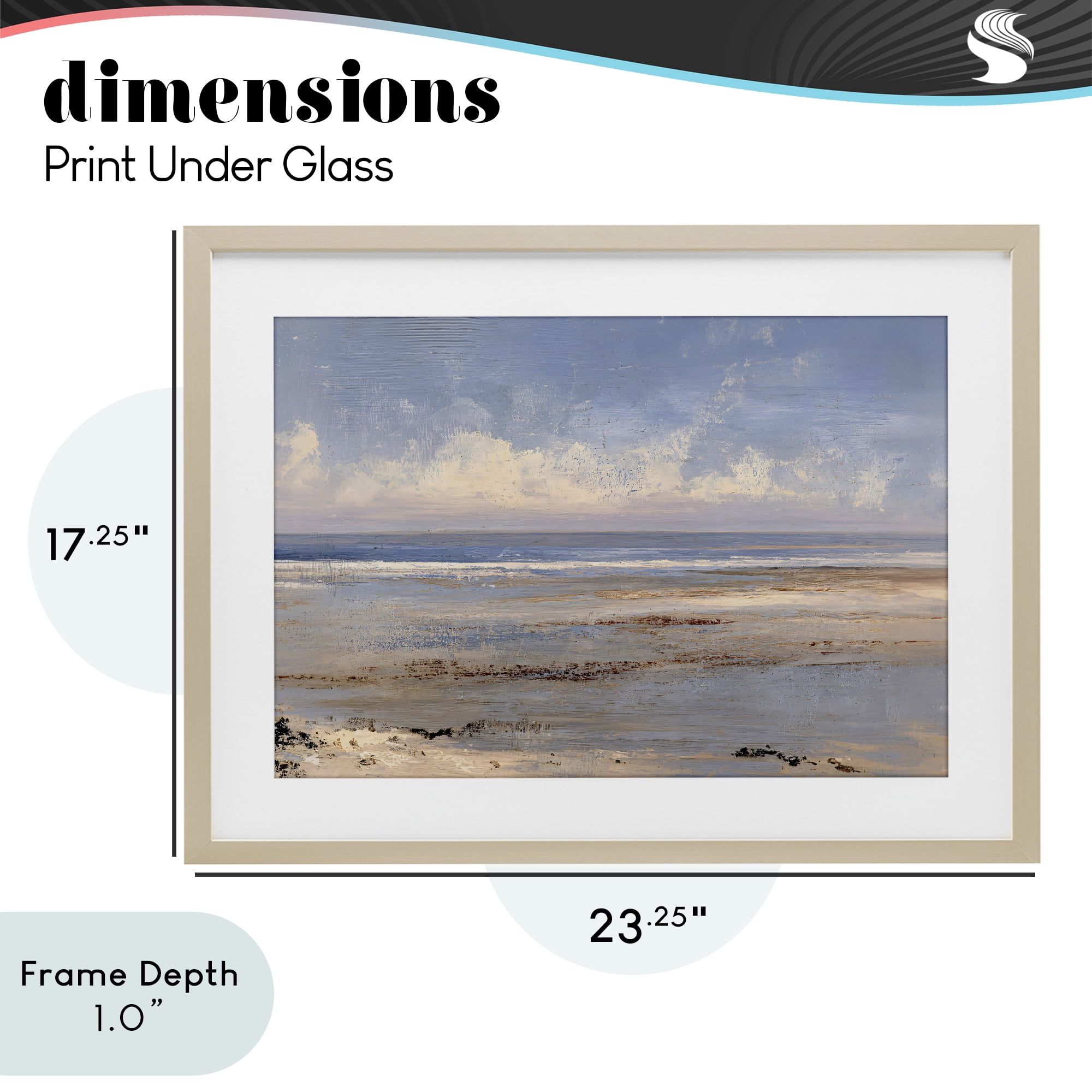Stupell Industries Rustic Ocean Horizon Impression Birch Framed Print Under Glass, design by Jacky Ngan