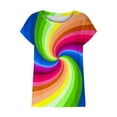 thumbnail image 4 of Birdeem Mode Femmes Mode Manches Courtes Col Rond T-Shirt Imprimé Blouse Tops Amples, 4 of 6