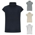 thumbnail image 5 of Felirenzacia Women’s Sleeveless Turtleneck Sweater Vest, Soft Knit Mock Neck Pullover Top, 5 of 5