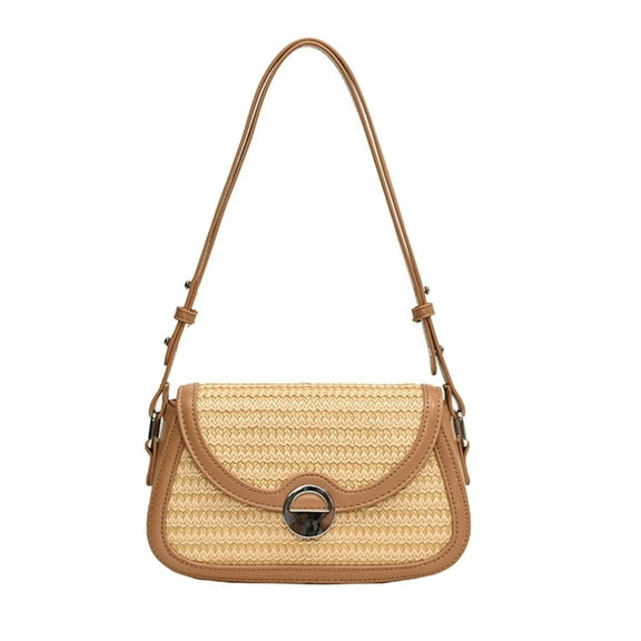 YIEMEEN Women Handwoven Shoulder Bag Trendy Crossbody Bag Armpit Bag Straw Beach Bag