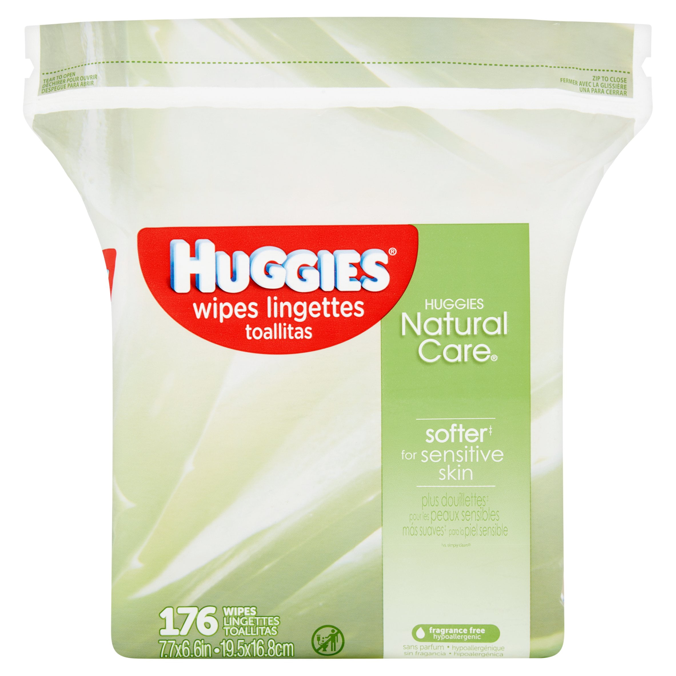 Huggies Natural Care Baby Wipes, Unscented Refills (176 count