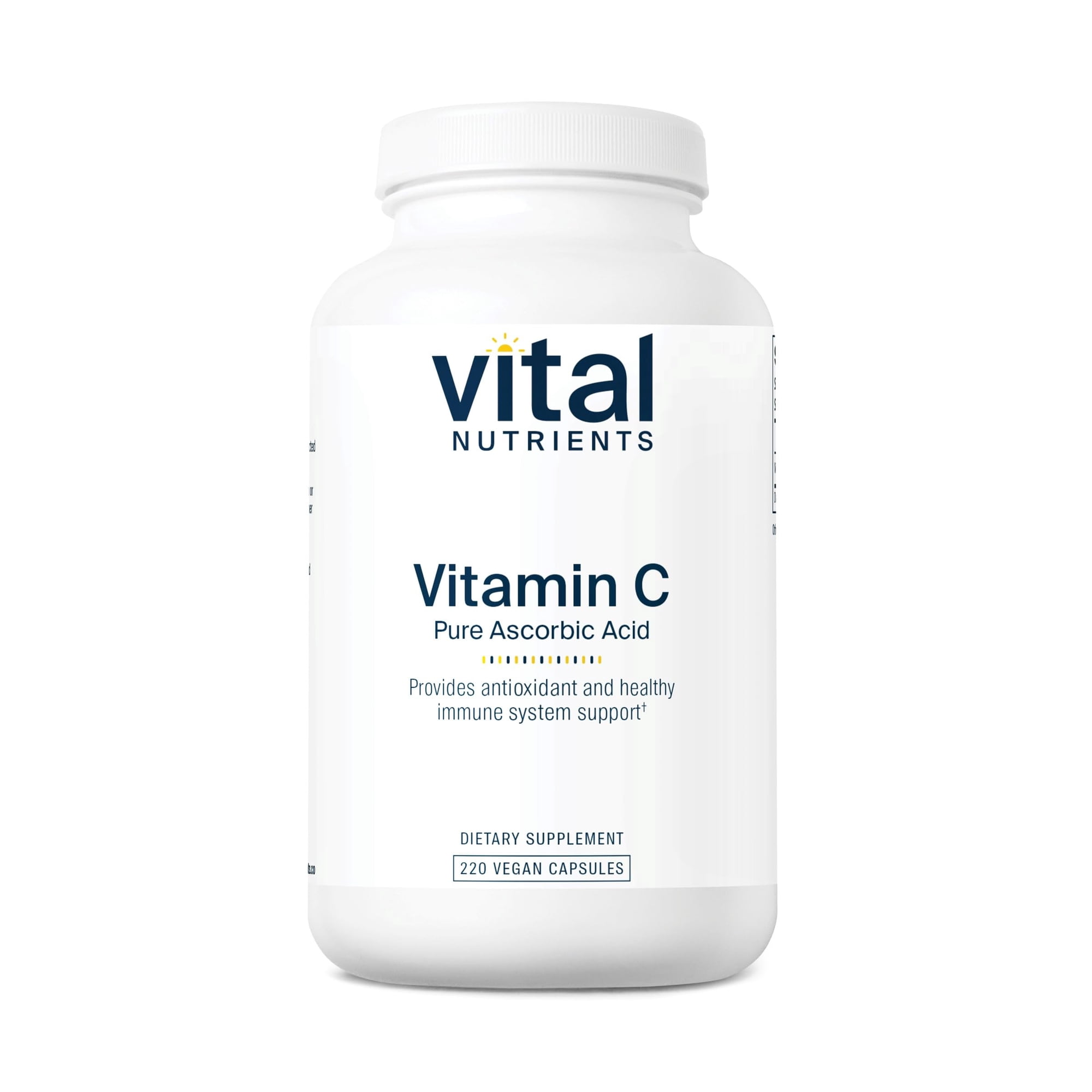 Vital Nutrients Vitamin C 1000mg (100% Pure Ascorbic Acid) | Vegan Antioxidant Supplement for Immune Support and Iron Absorption | Gluten, Dairy and Soy Free | Non-GMO | 220 Capsules
