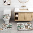 thumbnail image 5 of 4PCS/Set Rustic Daisy Shower Curtain Sets, Waterproof Fabric Bath Curtain, Vintage Farm Floral on Rustic Panel Wood Board Bathroom Decor, Non-Slip Bathroom Mat Bath Mat Toilet Rug, Horseshoe, 5 of 7