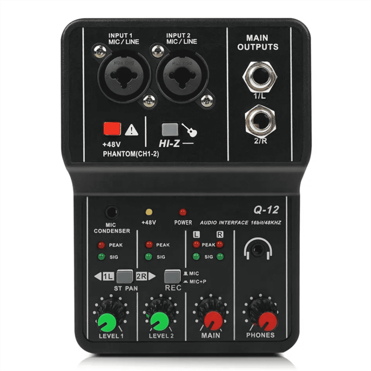 Professional Audio Mixer Sound Card with Monitor Electric Guitar Live Broadcast Recording for Studio Singing Computer PC,1 x Audio Mixer Sound Card 1 x USB Cable 1 x English instruction manual,Black