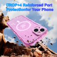 thumbnail image 7 of Magnetic For iPhone 16 Plus Phone Case,Compatible with Mag-Safe,Sparkly Bling Glitter Cute Curly Wave Transparent Cover for Women Girls,Shockproof Protective Slim Rugged Phone Case,Pink, 7 of 7
