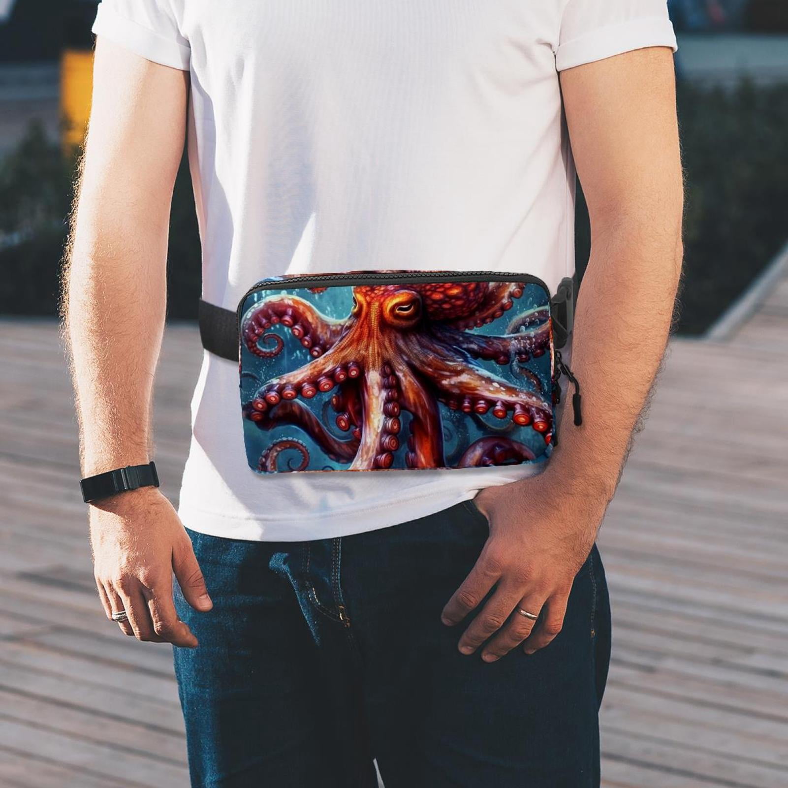 Octopus Sling Bag with Extension Strap - Lightweight Adjustable Unisex Fanny Pack for Waist Packs