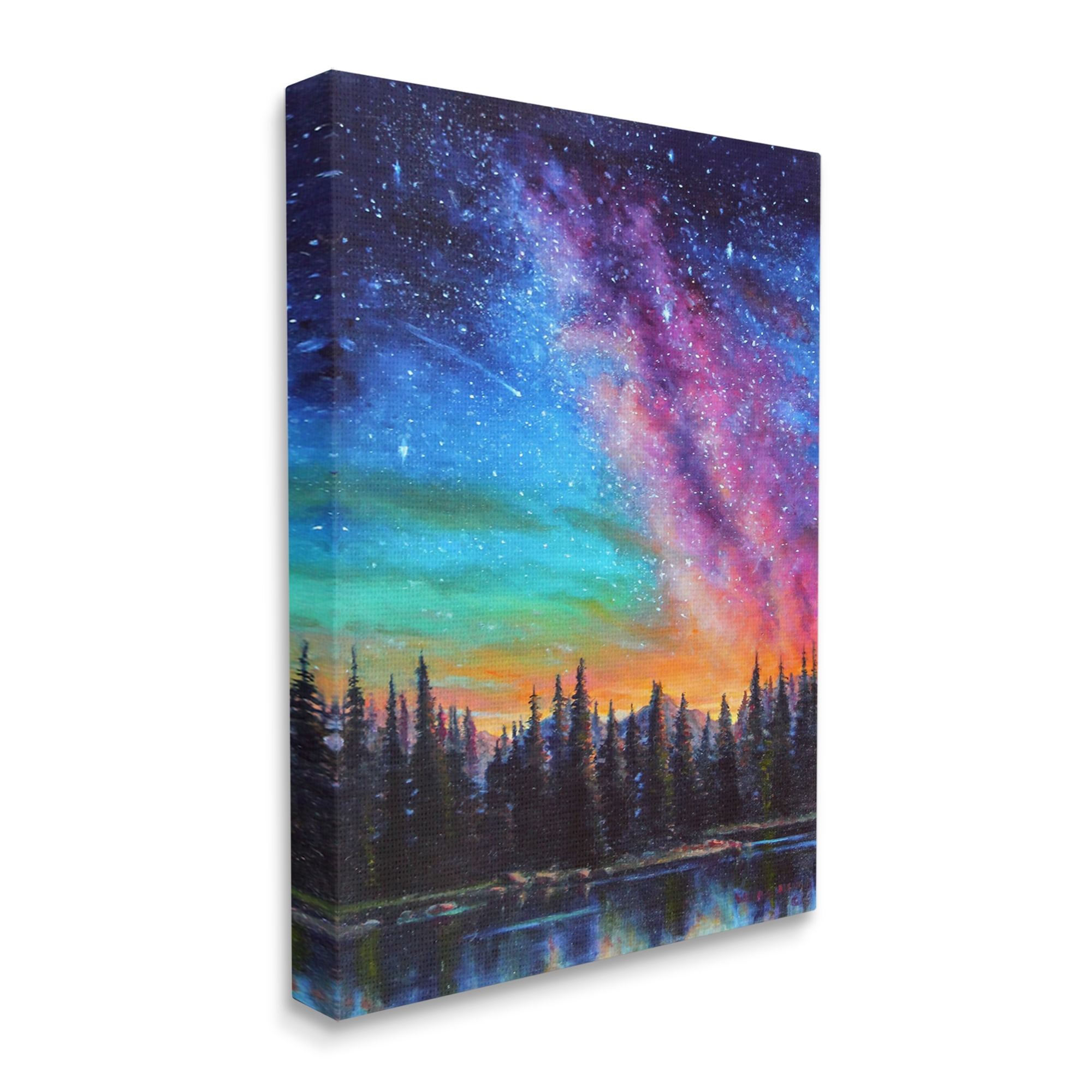 Stupell Industries Vivid Nebula Landscape Nature Painting Gallery Wrapped Canvas Print Wall Art, 30 x 40