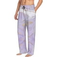 thumbnail image 2 of Xecao Lavender Glitter Foil Stripes Men's Straight Lounge Pajama Pants: The Ultimate in Comfortable Sleepwear, 2 of 9