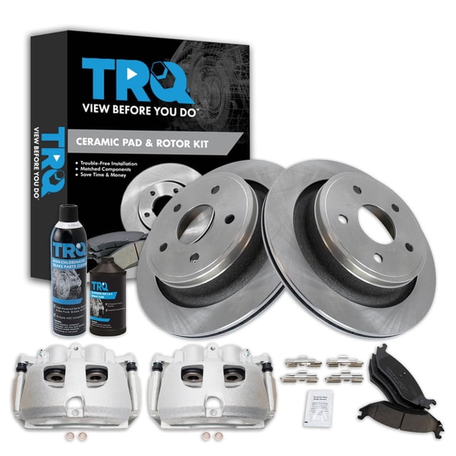 Kit de frenos traseros TRQ con pastillas cerámicas, cálipers y discos para Ram 2012