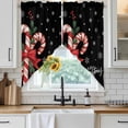 thumbnail image 6 of Christmas Candy Swag Valances for Windows, Kitchen Curtains 36 Inch Length 2 Panels Set, Xmas Berry Snowflake Black Short Curtains for Small Windows Rod Pocket Cafe Curtains Drapes 28"x36", 6 of 8