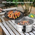 thumbnail image 2 of Juego de parrilla de carbón timcorr para barbacoa coreana portátil acero inoxidable 13,8 pulgadas, 2 of 5