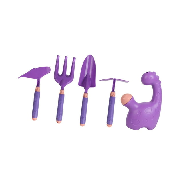Juego de herramientas de jardinería para niños, juego de juguetes para exteriores, tenedor, paleta, juego de rol, rastrillo realista, juego de patio Estilo D
