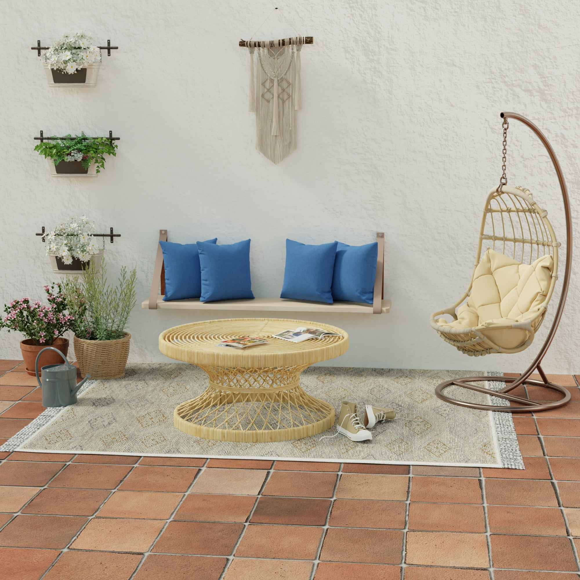 Jordan Manufacturing 17" x 17" Athens Mystic Blue Solid Square Outdoor Throw Pillow (2 Pack)