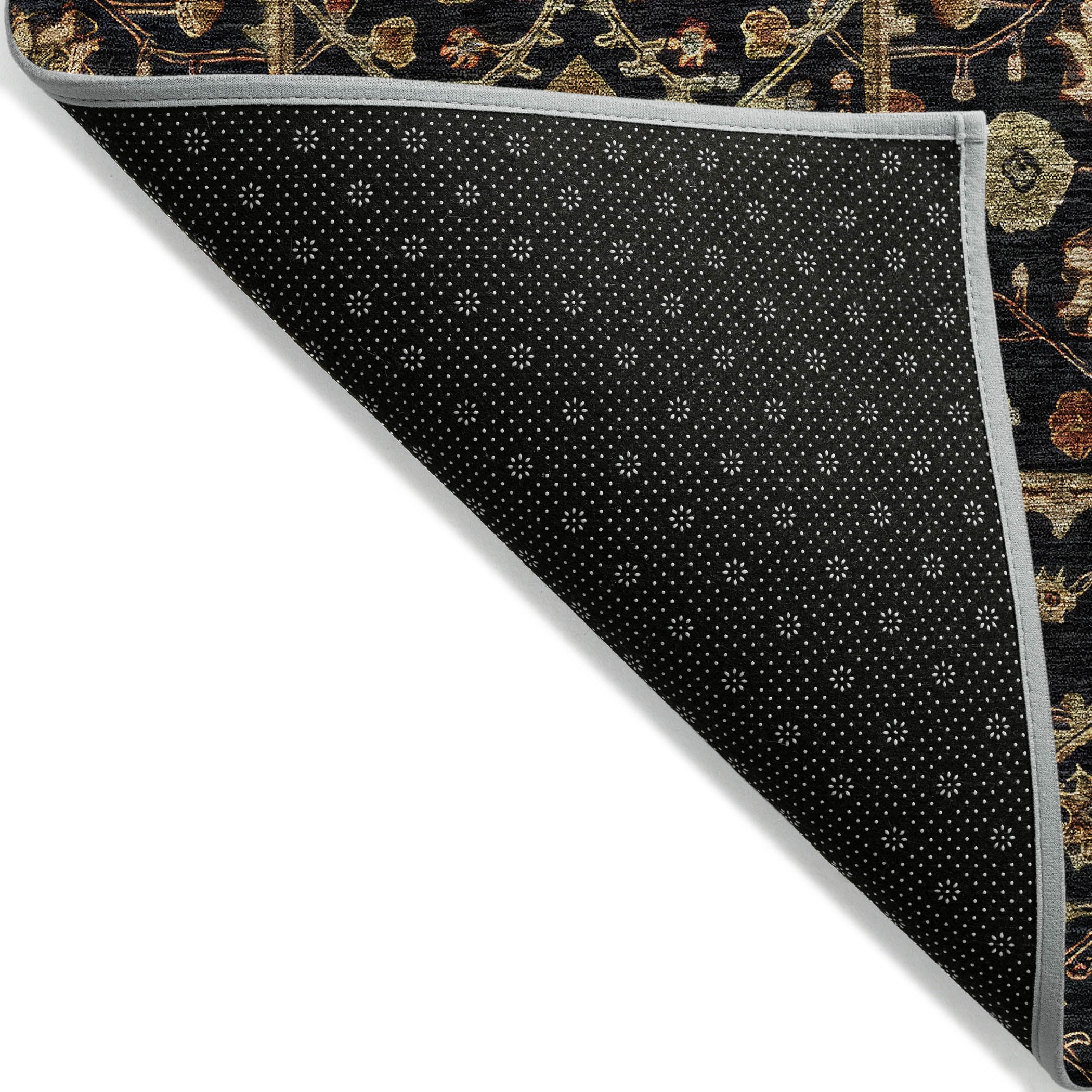 Addison Rugs Chantille Indoor/Outdoor Transitional Geometric, Abstract Black Washable Rectangle Rug, 1'8" x 2'6"
