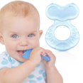 thumbnail image 1 of Teether Nuby Silicone Teethe-eez con cerdas y funda azul, 1 of 5