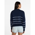thumbnail image 5 of Time and Tru Women's Striped Cardigan Sweater with Long Sleeves, Sizes XS-XXXL, 5 of 7