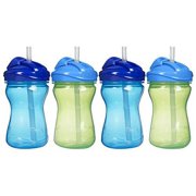 Playtex Baby Lil' Gripper Twist 'n Click 9 Ounce Straw Cup, 2 Count - Blue/Green