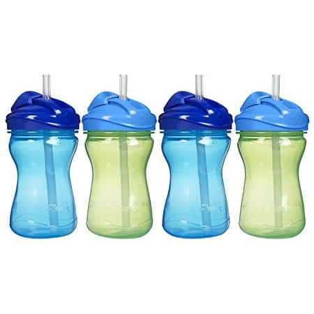 Playtex Baby Lil' Gripper Twist 'n Click 9 Ounce Straw Cup, 2 Count - Blue/Green