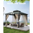 thumbnail image 3 of Hardtop Gazebo 12x12 Ft for All Weather, with Double Metal Roof, Aluminum Alloy Frame, Net, and Curtain, Permanent Building for Patio, Deck, Backyard, Lawn, and Garden, 3 of 7
