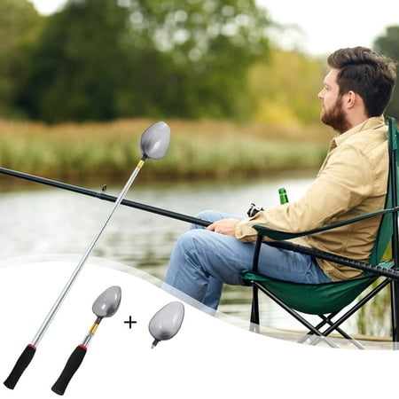 HHGBAD Portable 7-Segment Telescopic Bait Spoon with Detachable Head Universal 8MM Thread - Compact Lightweight Non-Stick PC Hetero Rotation Locking System for Fishing