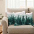 thumbnail image 2 of Green Ombre Forest Outdoor Waterproof Pillow Covers, Abstract Art Watercolor Tree Decorative Rectangle Throw Pillowcase Sofa Cushion Sham for Patio/Couch/Chair, 20"x12" 2 Pack, 2 of 8