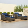 thumbnail image 5 of CHITA Outdoor Swivel Gray Wicker Chair with Cushion, Blue, 5 of 8