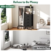 YUBO Co.ltd 44"H Dresser with Hanging Rack & 4 Fabric Storage Drawers, Reversible Chest of Drawer… — $49.99 (36% off)