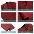 thumbnail image 2 of Beauty-Emily Men’s 4-Piece Business Suit Set, Two-Button Blazer, Vest, Pants & Tie – Slim Fit Solid Color Formal Attire, 2 of 8