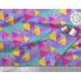 thumbnail image 3 of Soimoi Purple Cotton Duck Fabric Triangle Art Geometric Print Fabric by Yard 42 Inch Wide, 3 of 3