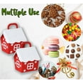 thumbnail image 6 of Christmas Boxes Treat Boxes Cookie Boxes Gift boxes Kraft Bakery Boxes Candy Goody Bags for Christmas Party Supplies Red House 36PCS, 6 of 8