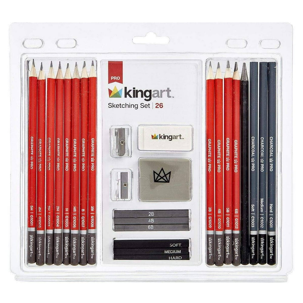 KINGART® Pro Artist Sketch and Drawing Pencil Kit, Set of 26 Walmart