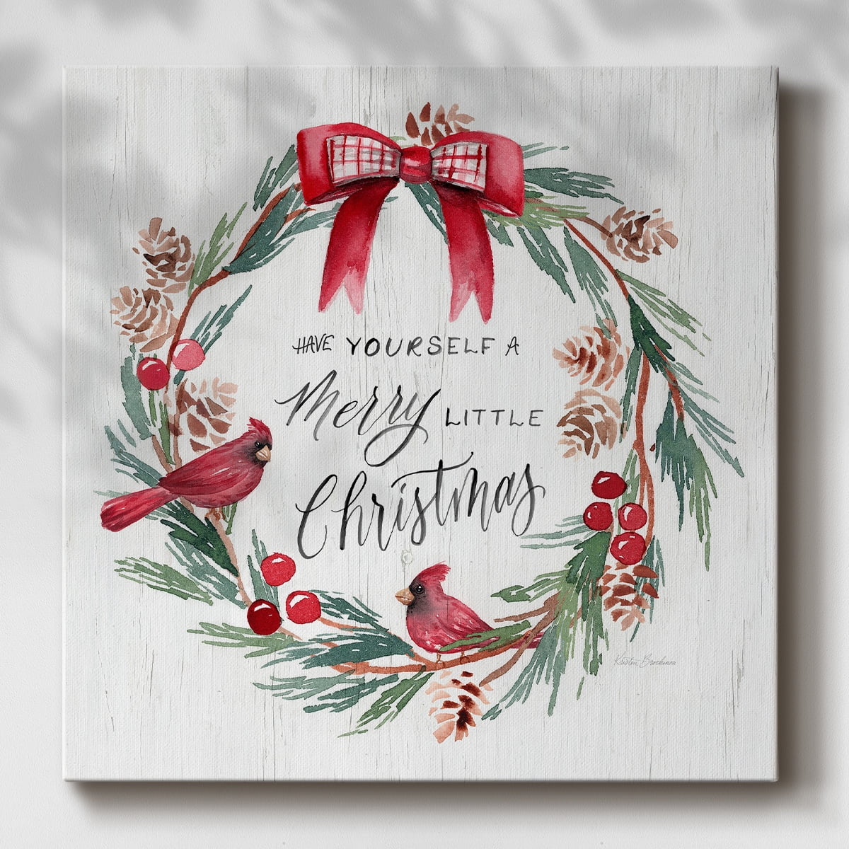 Merry Little Wreath- Gallery Wrapped Canvas